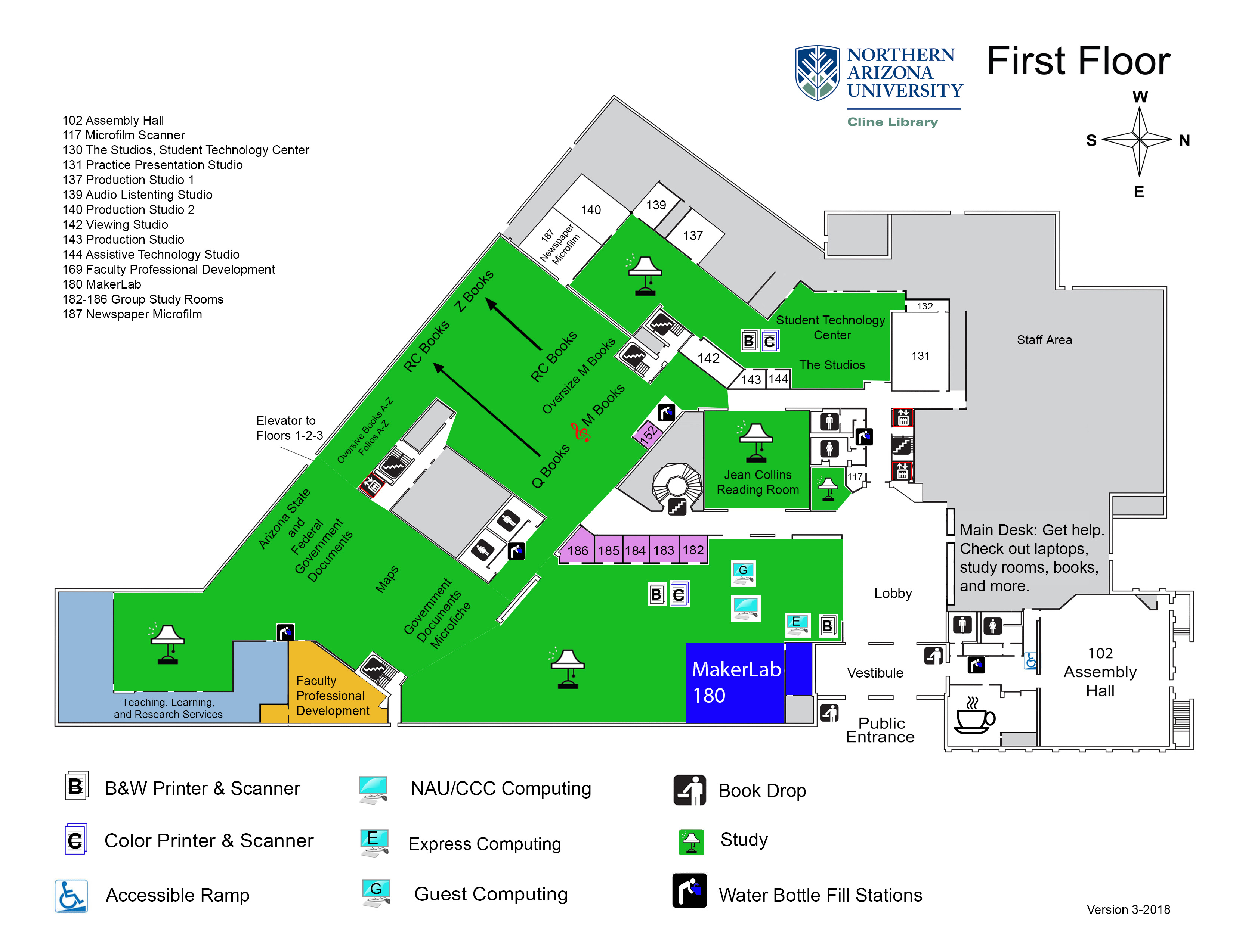 Cline Library, First Floor
