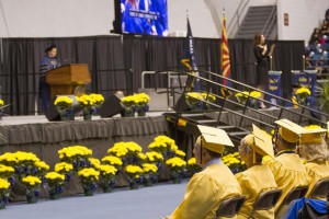 President Cheng, Honoring the Golden Graduates at Commencement. Photo courtesy of David Slipher, Alumni Relations.