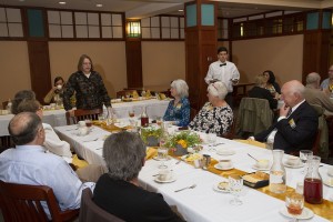University Librarian and Dean Cynthia Childrey Welcoming the Golden Graduates at Lunch. Photo courtesy of David Slipher, Alumni Relations.