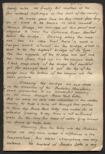 Journal Entry, August 24, 1936. Entering Grand Canyon National Park. 
