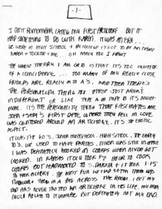 Satirical Rough Draft of Artichoke Article - Narrated by Joanne Gallaher and Transcribed by Sue Bennett Pg. 1, March 1987