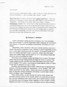 Correspondence Nancy to Joanne Pg. 1, March 1987