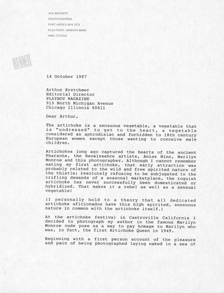 Playboy Magazine Letter Pg. 1, Oct. 1987