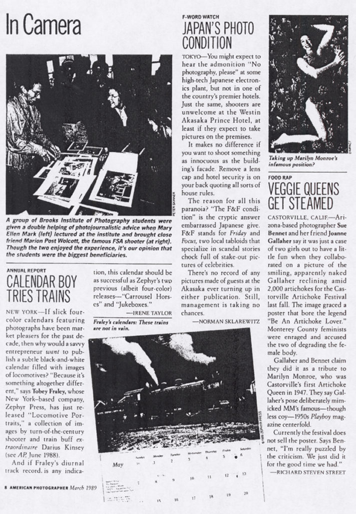 American Photographer Article, March 1989
