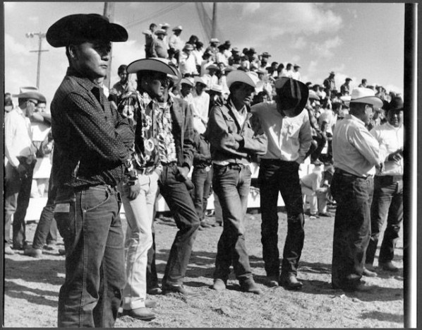 Image of Native American cowboys at Rodeo, 1960-1962