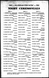 Image of All-Indian Pow-Wow Night Ceremonials, 1952