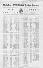 Image of All-Indian Pow-Wow Rodeo Entrants list