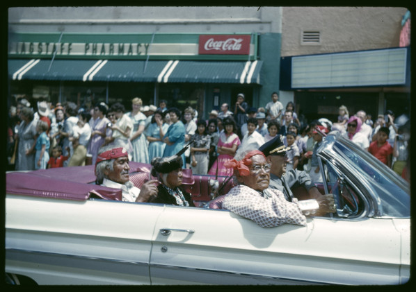 Image of Pow Wow Parade Participants in Car [constructed title], 1961
