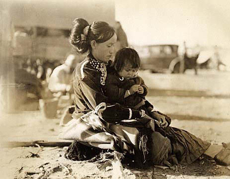 Image of Pow wow, 1939. [Navajo woman and child.] 