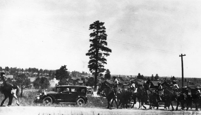 Image of Flagstaff Arizona's Pow Wow Parade, circa 1930