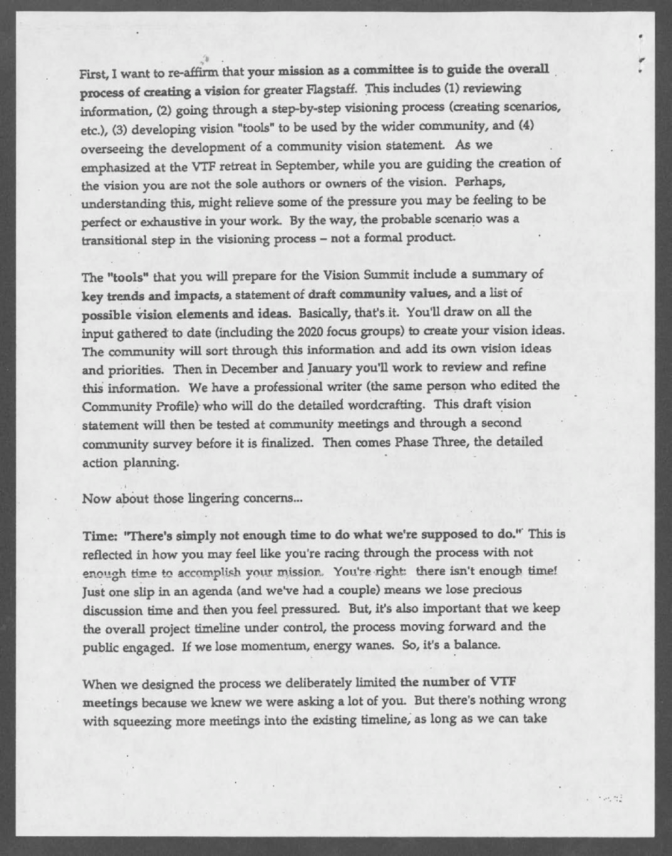 Memo from Steven Ames to the Flagstaff 2020 Vision Task Force Re: Thoughts on 2020 Vision Task Force (page 2)