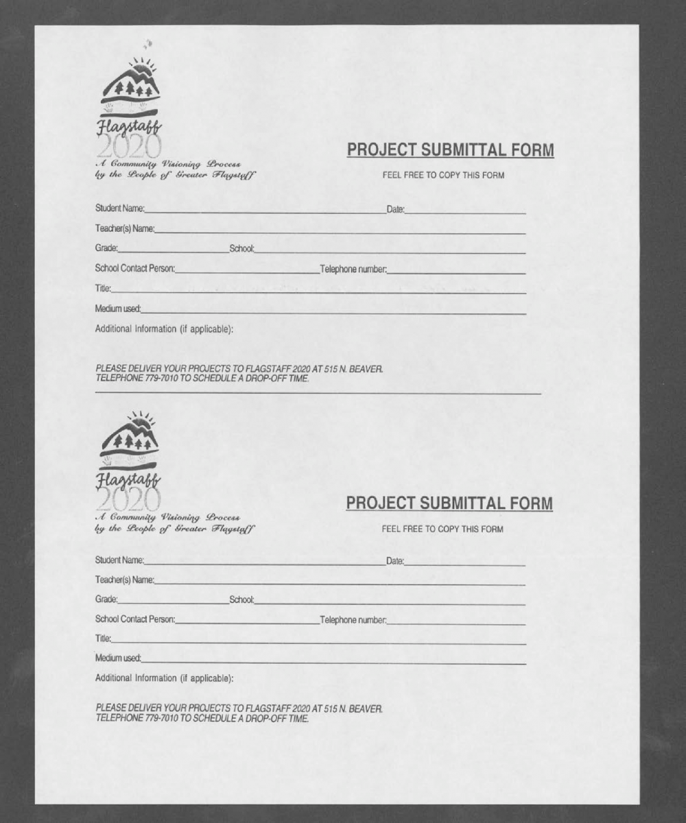 Flagstaff 2020 Youth Project Submittal Form 